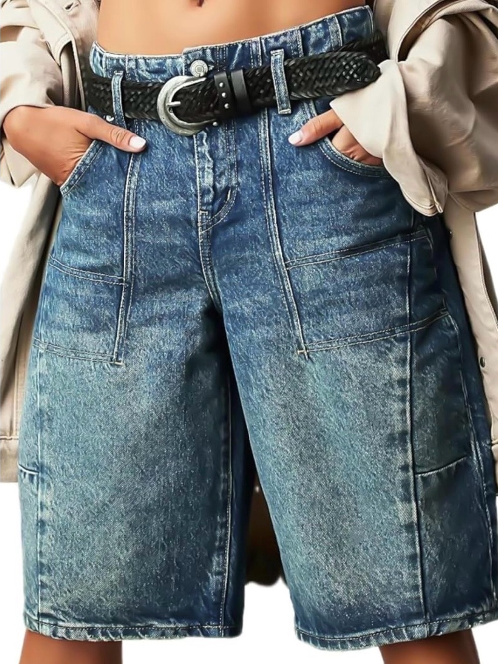 Blue denim Bermuda shorts